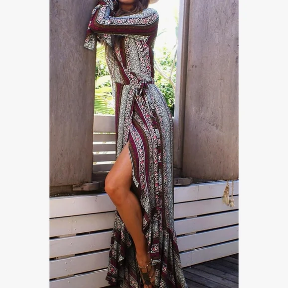 Bohemian Multicolor Maxi Dress - Picture 4 of 16